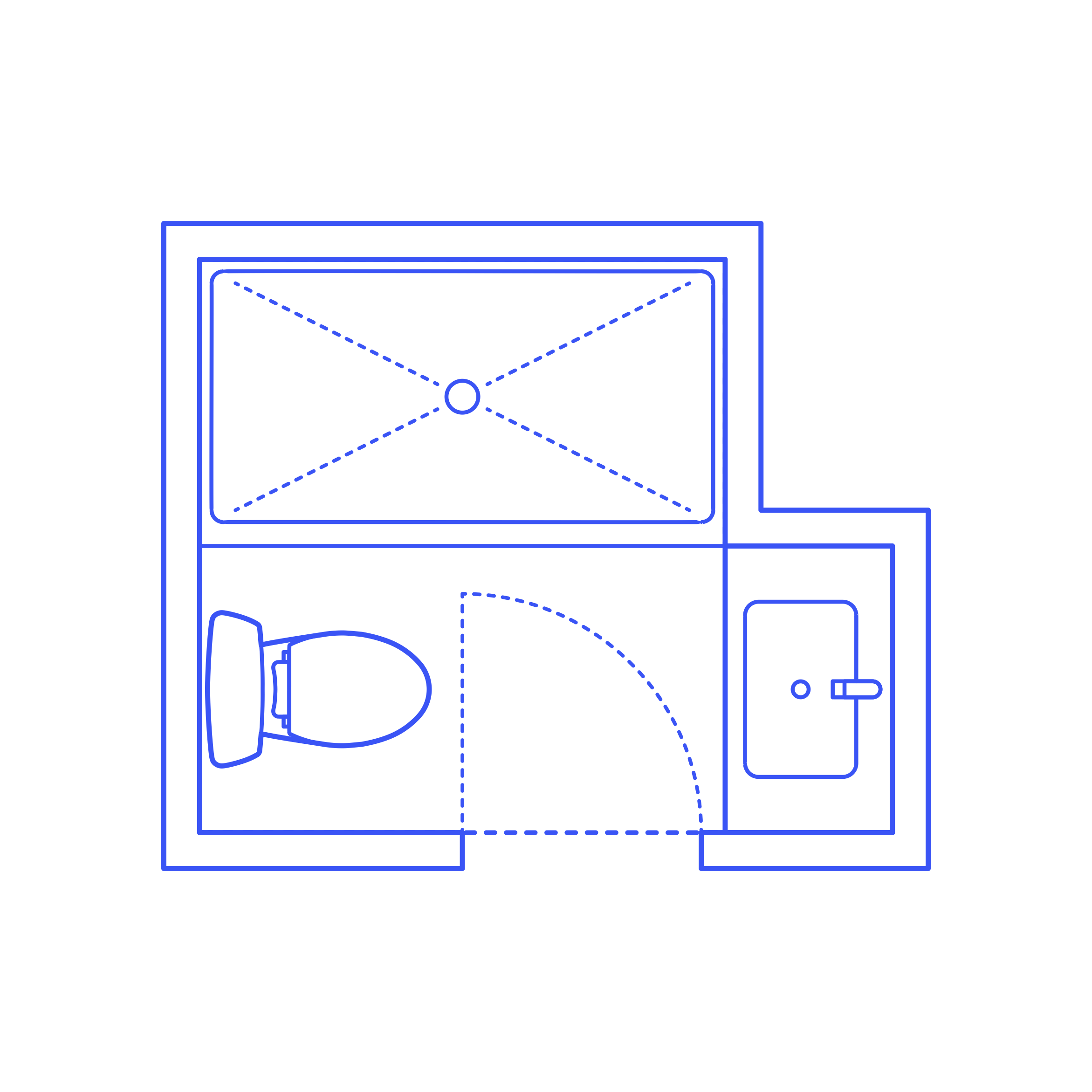 Layouts Bathrooms Three Quarter 2 Wall Center Blueprint Style Svg Vector Free Vectors